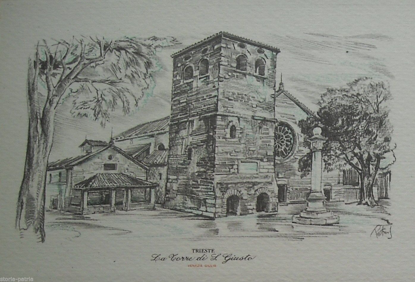 Cartolina Torre Di San Giusto, Trieste. Petrus, Miliani, Anni '50