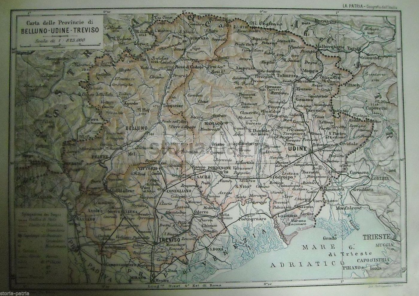 Mappa Antica Delle Province Di Belluno, Udine E Treviso   Triveneto   UTE Torino