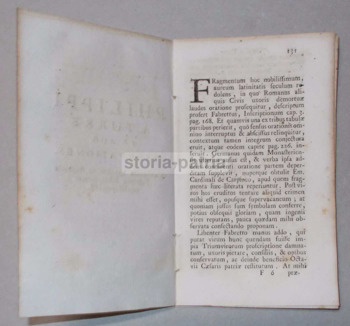 Filippo Della Torre, Observationes In Antiquum Lapidem, Saggio Di Epigrafia, Venezia, Metà XVIII Secolo