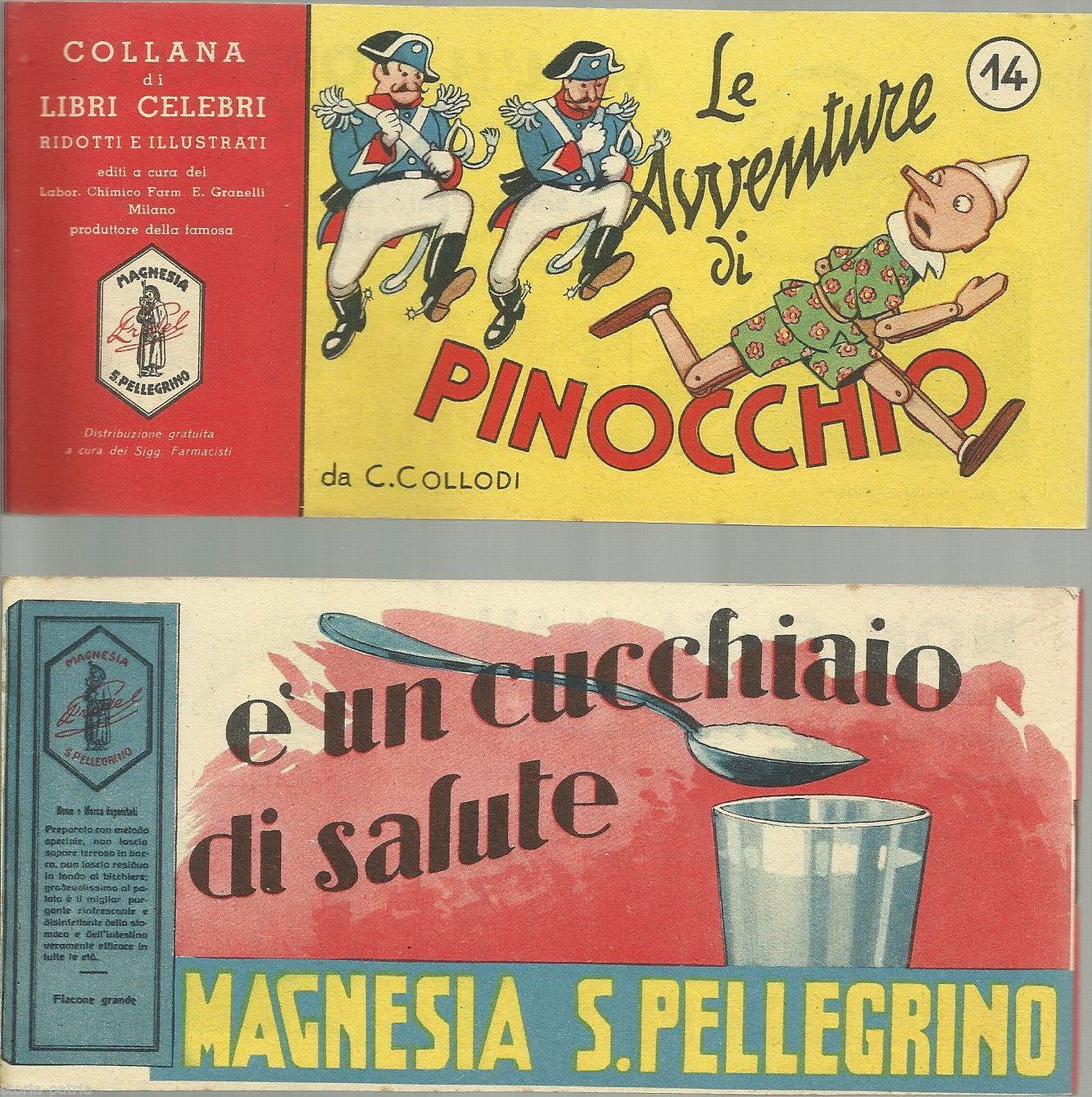 Fumetto Pinocchio Magnesia San Pellegrino Anni '50 Collodi