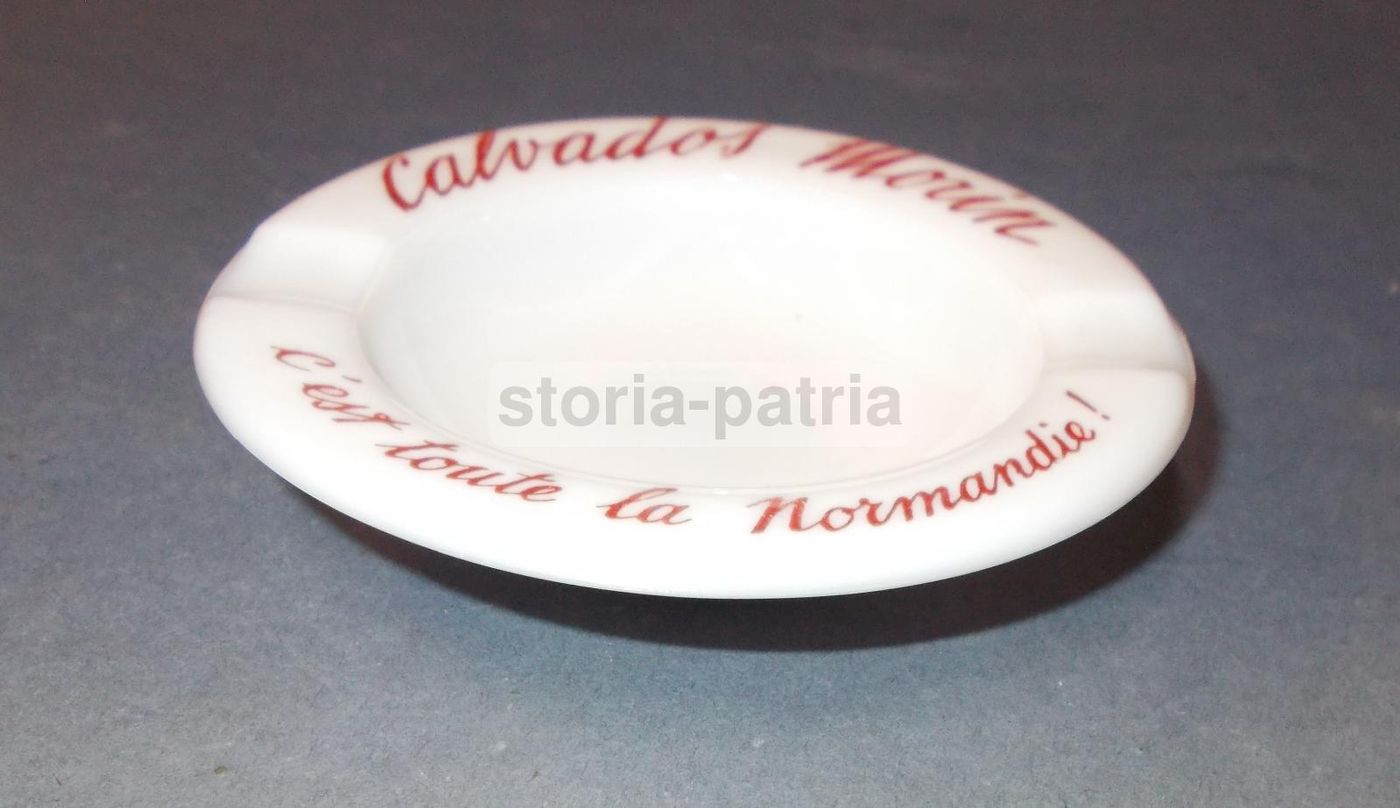 Posacenere Pubblicitario Calvados Morin In Vetro Opalescente