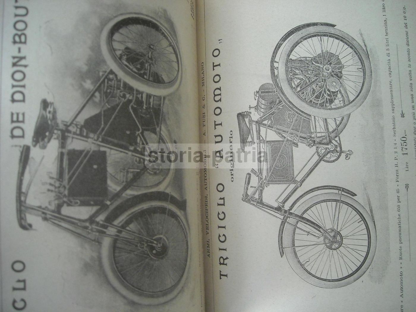 Catalogo Fusi 1900 Armi Caccia Biciclette Motocicli Automobili