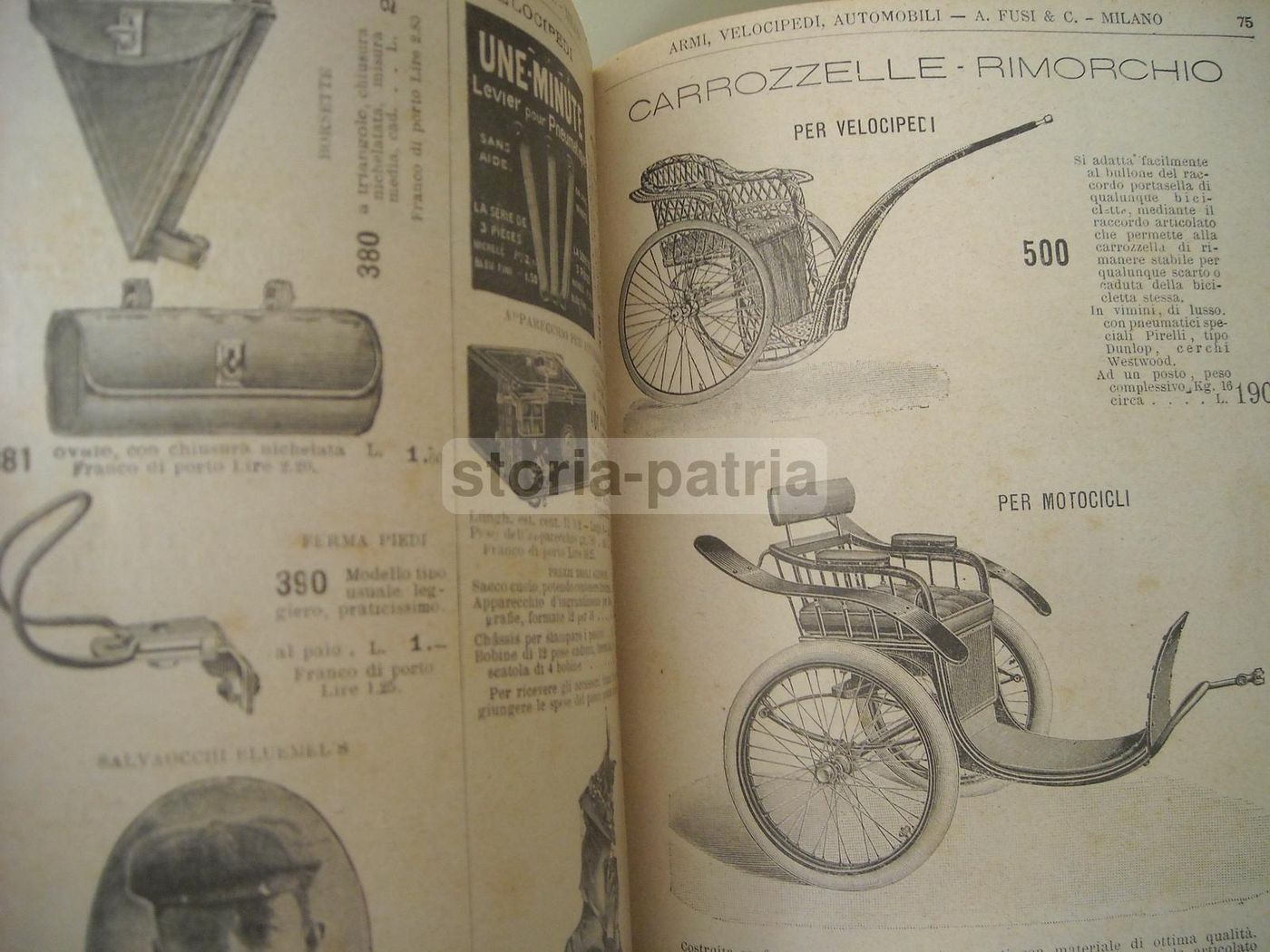 Catalogo Fusi 1900 Armi Caccia Biciclette Motocicli Automobili