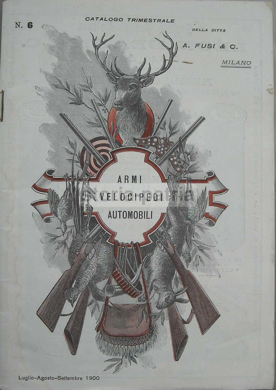 Catalogo Fusi 1900 Armi Caccia Biciclette Motocicli Automobili