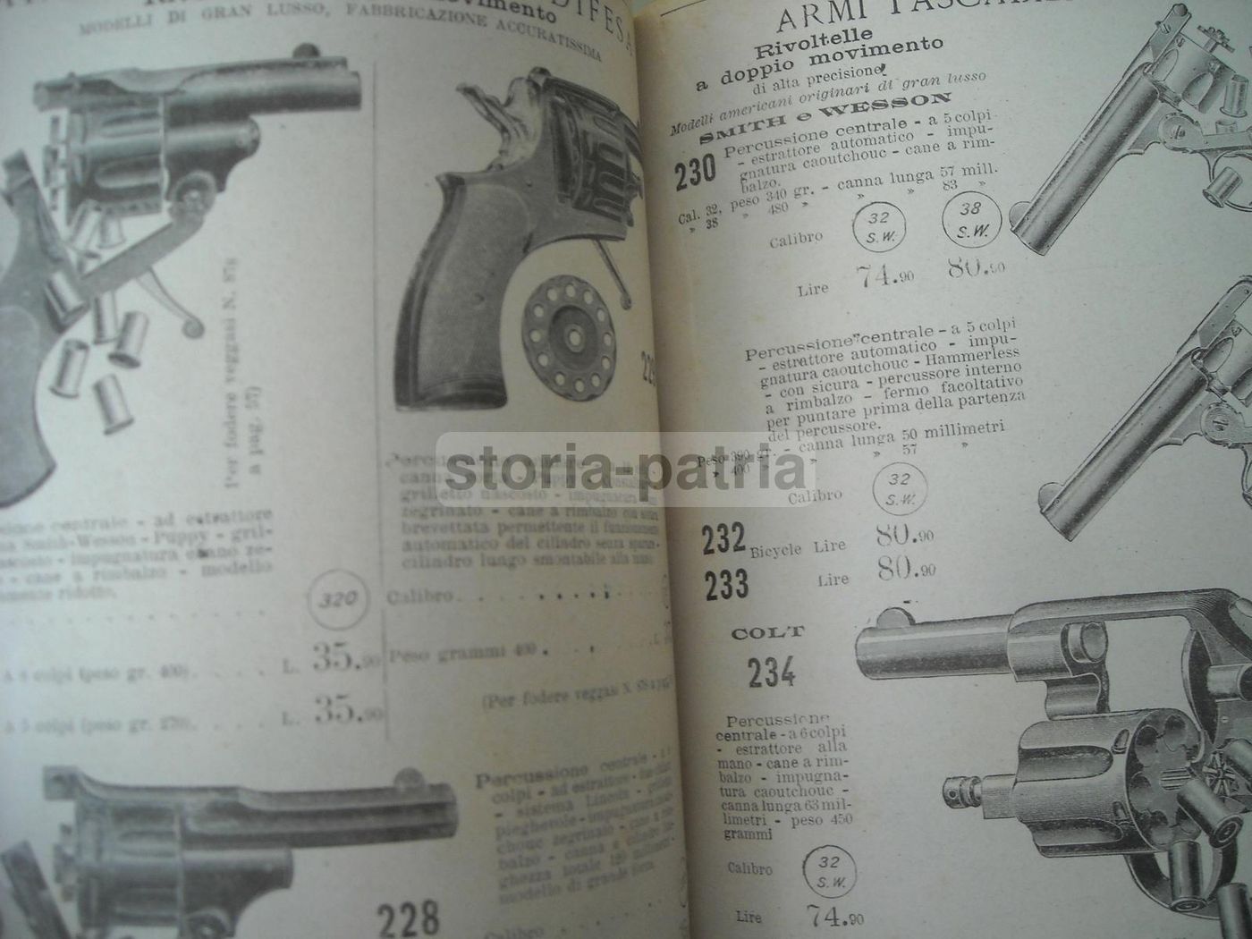Catalogo Fusi 1900 Armi Caccia Biciclette Motocicli Automobili