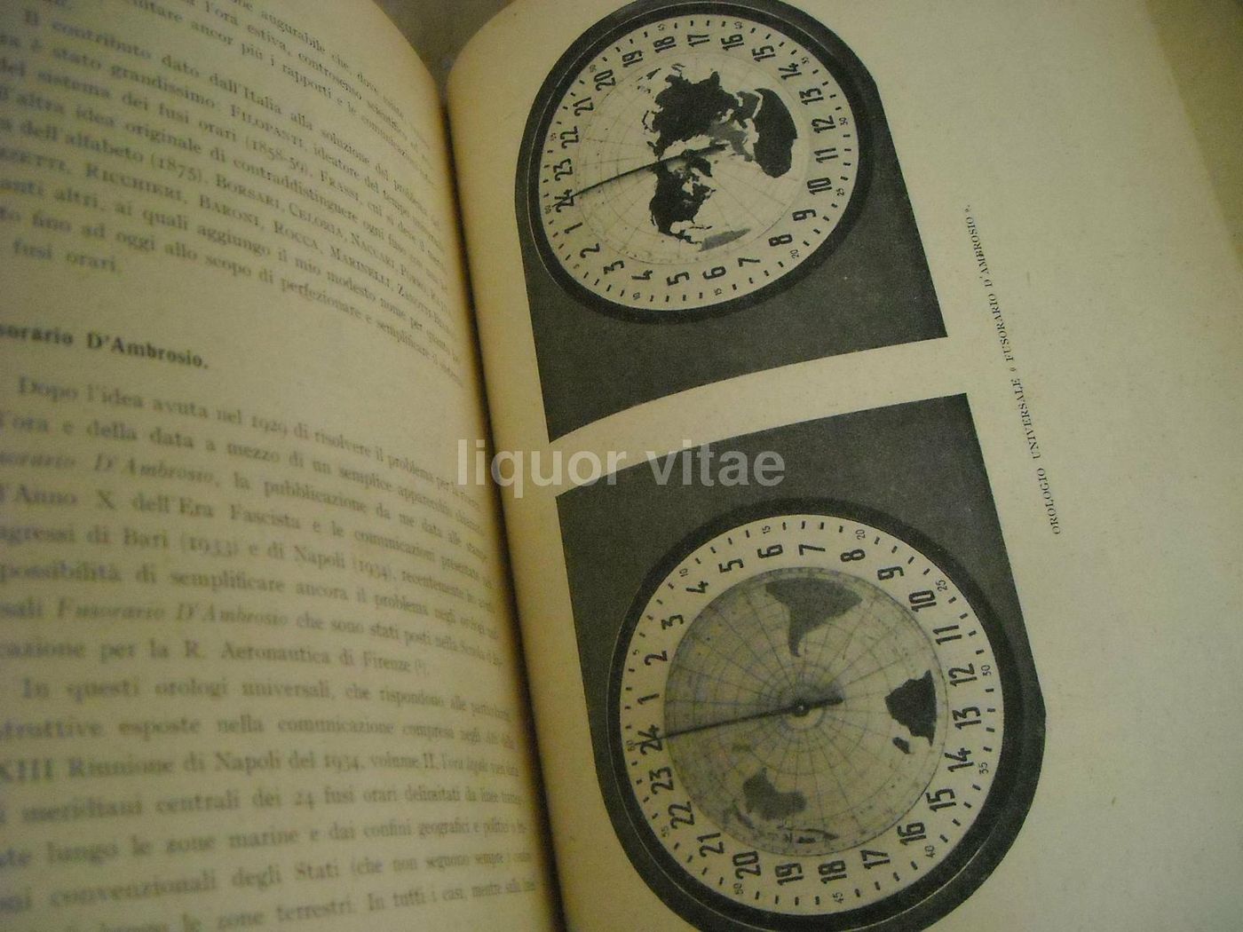 Il Fusorario Di Raffaele d'Ambrosio, Hoepli 1943, Fusi Orari