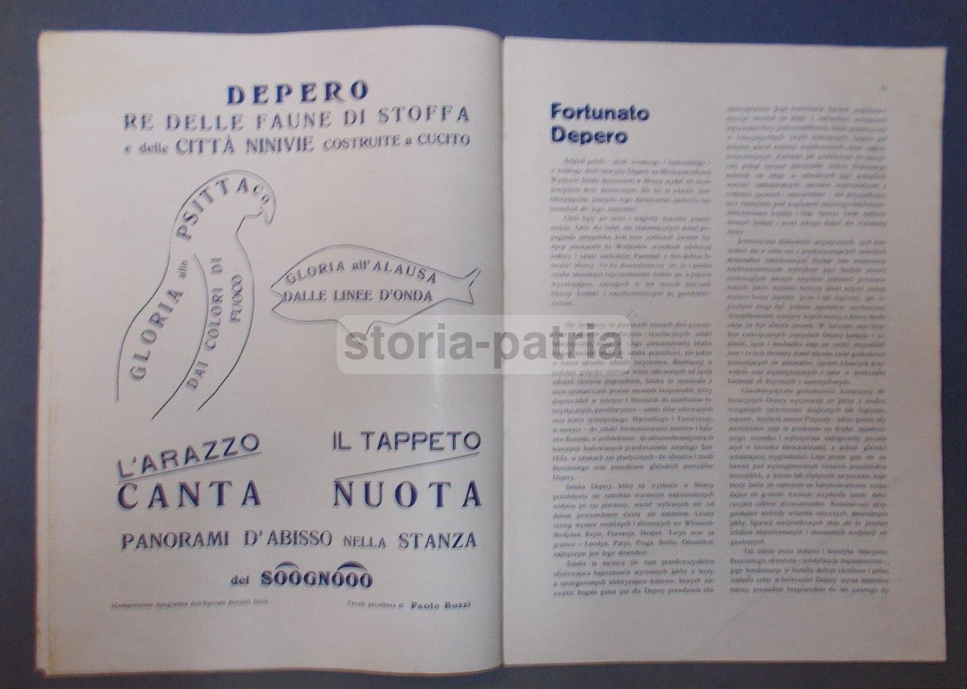 Rovente Futurista 1923, Depero, Marinetti, Esposizione Monza, Balla
