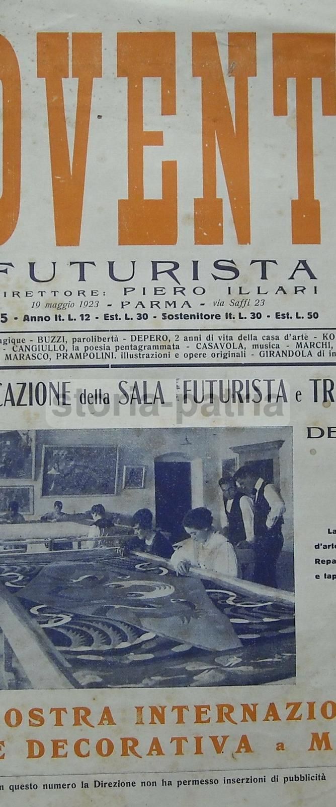 Rovente Futurista 1923, Depero, Marinetti, Esposizione Monza, Balla