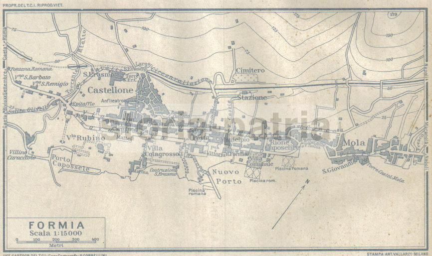 Mappe Antiche Gaeta, Salerno E Formia, Anni '20, Vallardi TCI