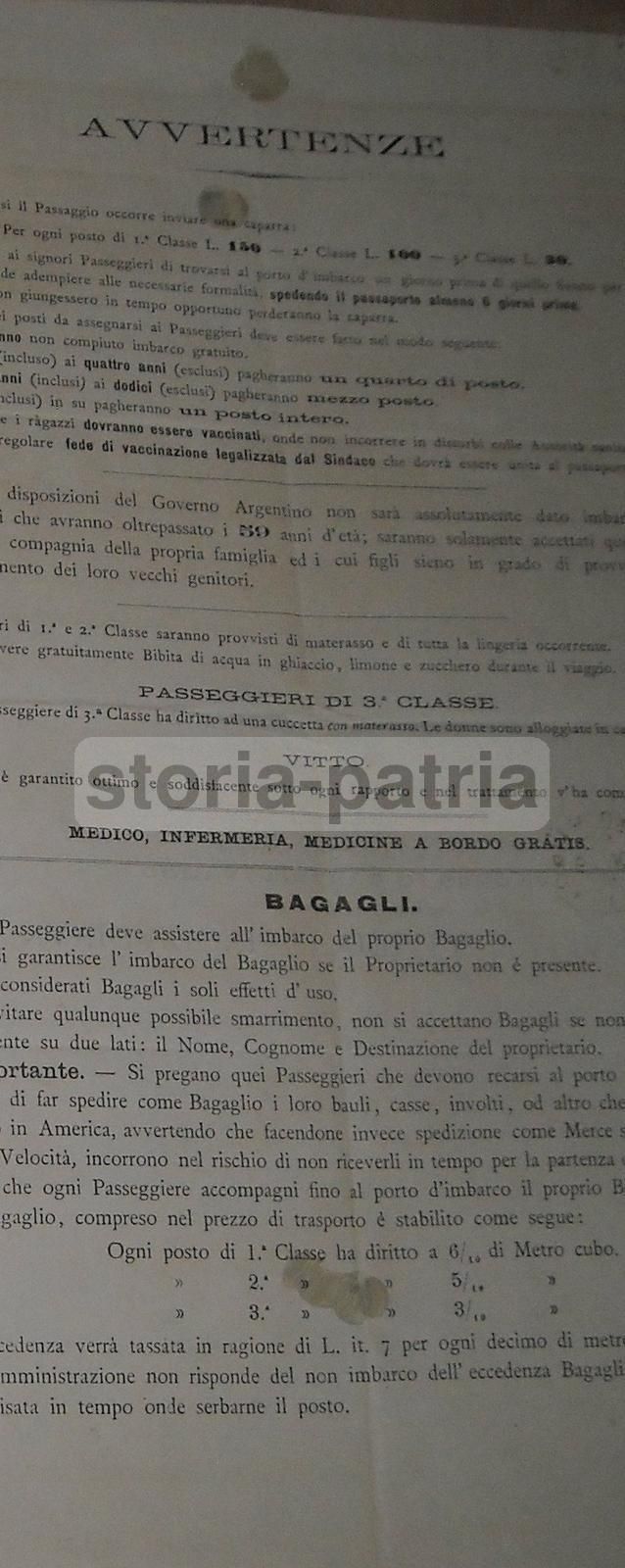 Manifesto Navigazione Generale Italiana, 1890, Genova E Napoli Per Le Americhe