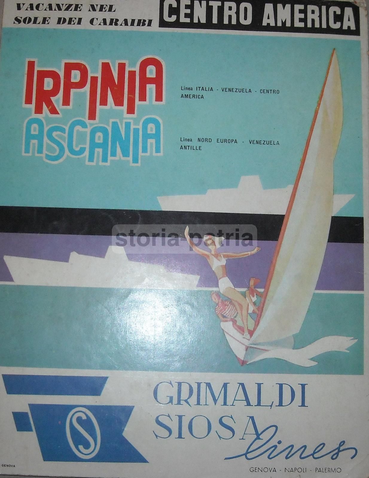 Pubblicità Grimaldi Siosa Irpinia Ascania Plasmon Anni 60