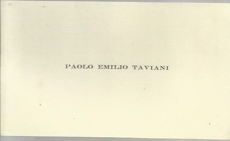 Biglietto Da Visita Paolo Emilio Taviani, Genova