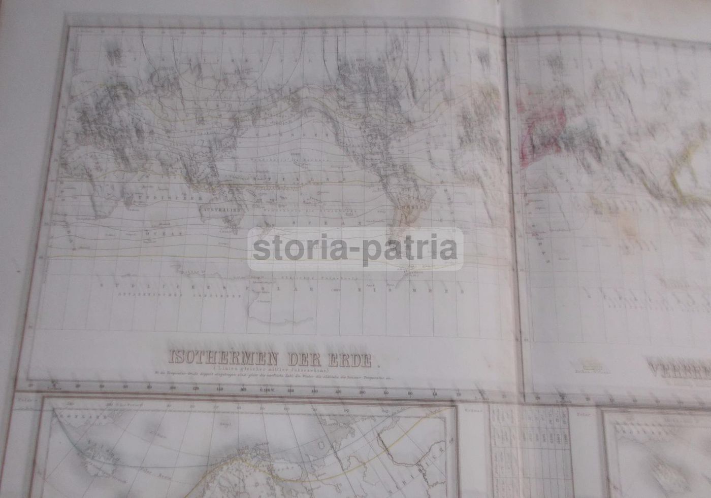 Mappa Isoterme E Vulcani Europa Asia America 1860 1880