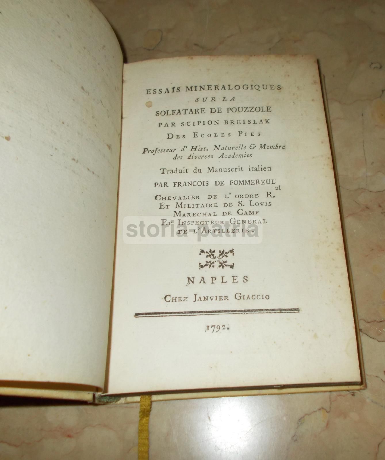 Scipion Breislak, Essais Minéralogiques Sur La Solfatare De Pouzzole, 1792 Napoli