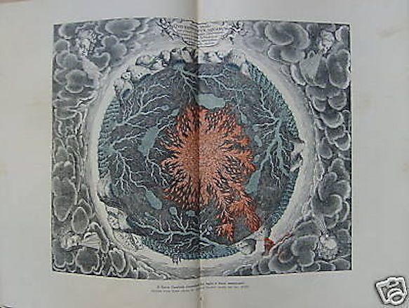 Stampa Antica: Mondo Sotterraneo, Fuoco Centrale, Kirchner, Geologia