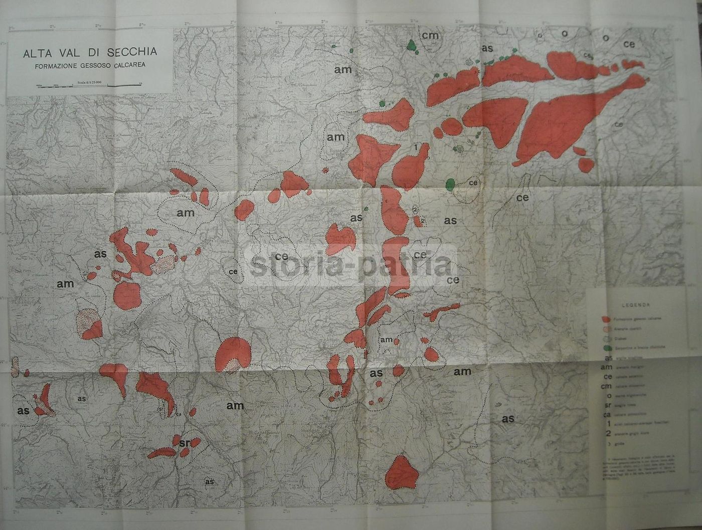 Mappa Geologica Alta Val Di Secchia Ligonchio 1948 Arenarie Argille
