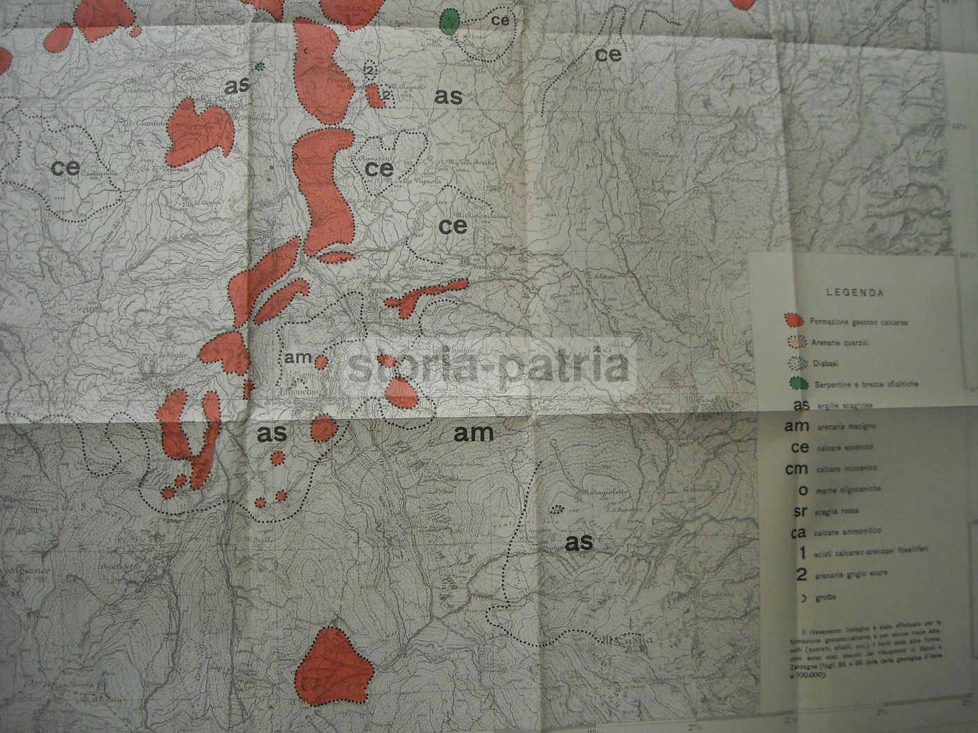 Mappa Geologica Alta Val Di Secchia Ligonchio 1948 Arenarie Argille