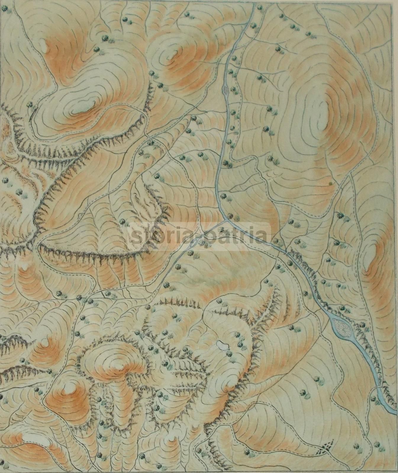 Mappa Geologica Topografica Terreni Montuosi Marche Anni '20