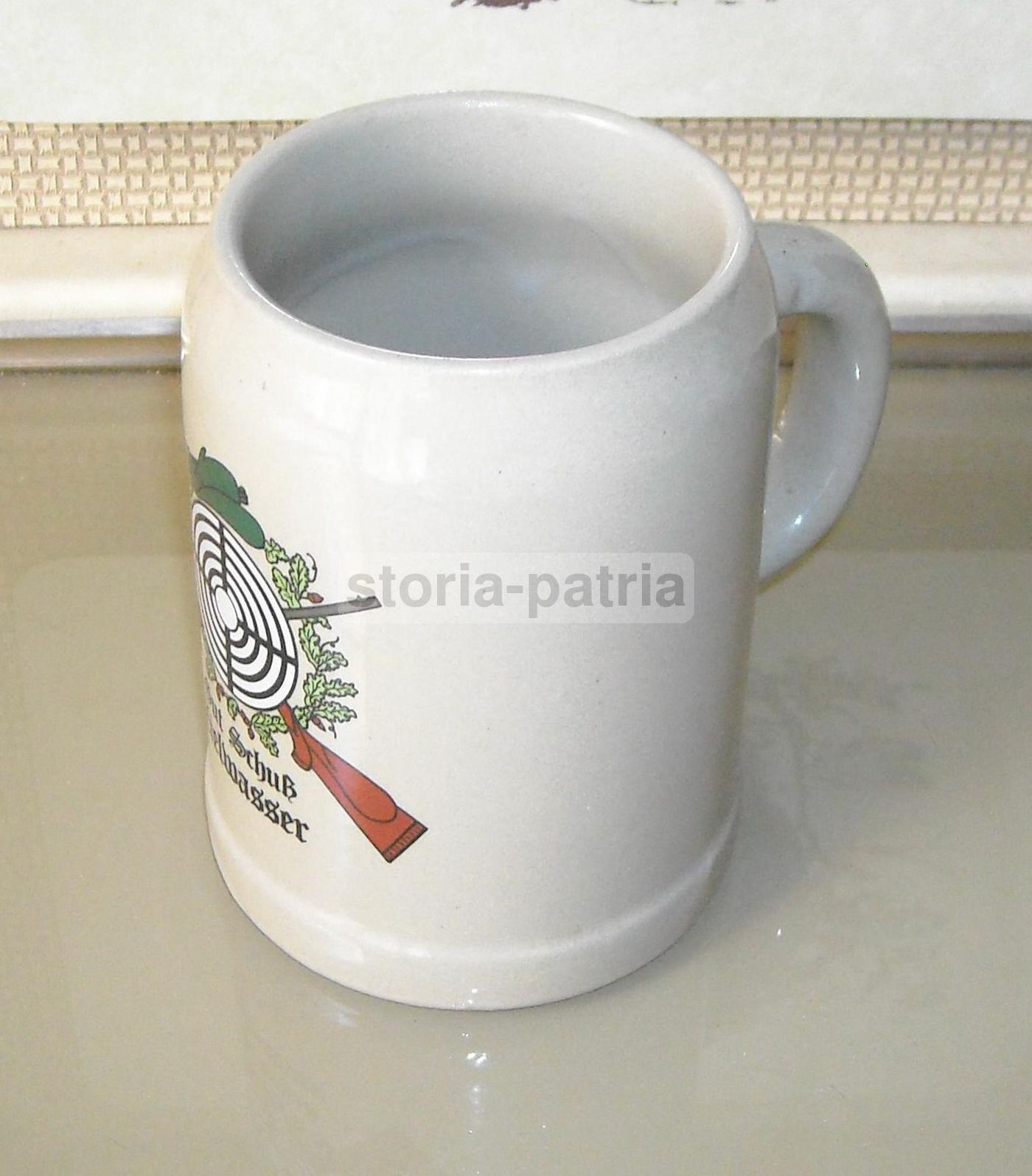 Boccale Birra Ceramica Pubblicitaria Germania Tiro A Segno Vintage