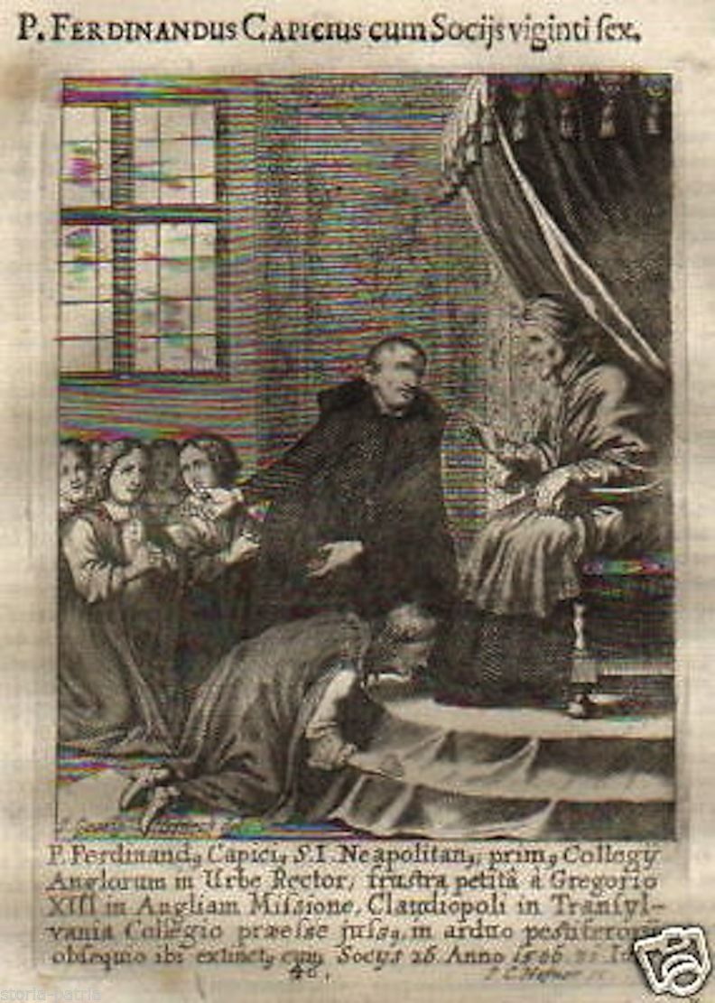 Incisione Originale: Ferdinando Capece, Gesuita Napoletano, Fine XVII Secolo