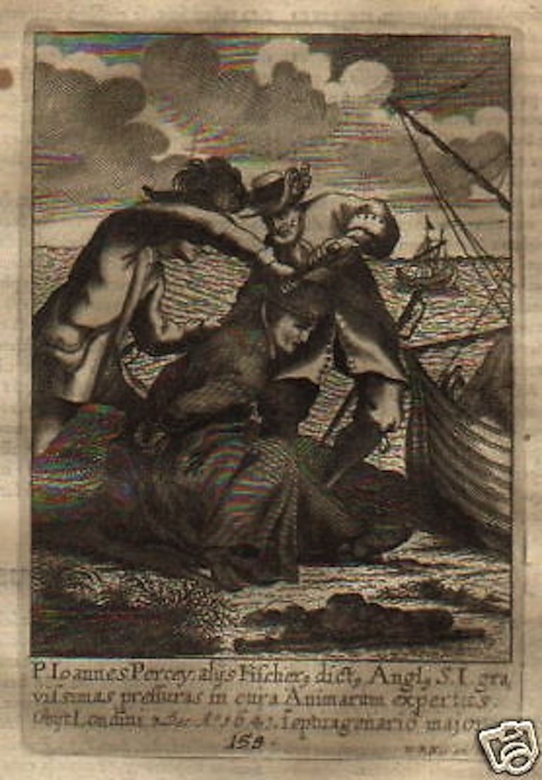 Incisione Gesuita Joannes Percey Di Jeremias Kilian, Fine '600