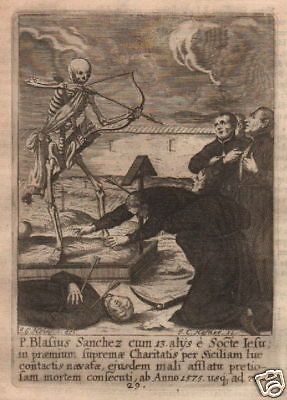 Incisione Antica Padre Blasius Sanchez, Gesuiti, Sicilia, Hafner