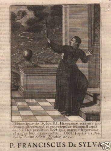 Incisione Antica Franciscus De Sylva Gesuita Kilian 1700