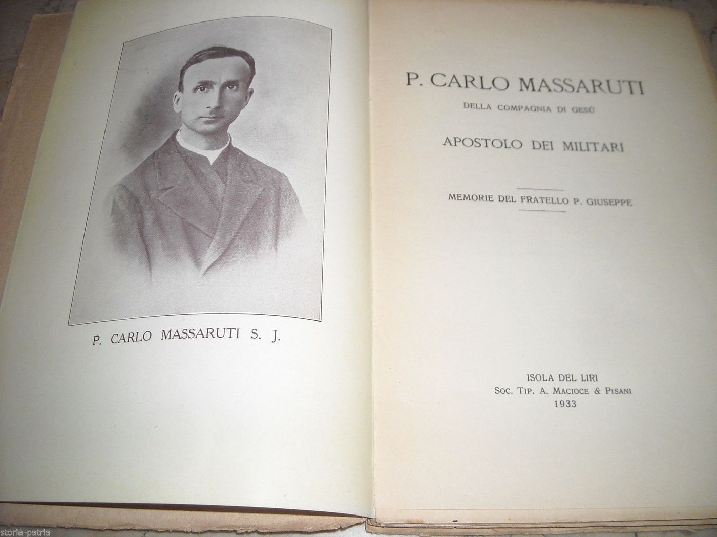 P. Carlo Massaruti Apostolo Dei Militari Gesuiti 1933 Isola Del Liri