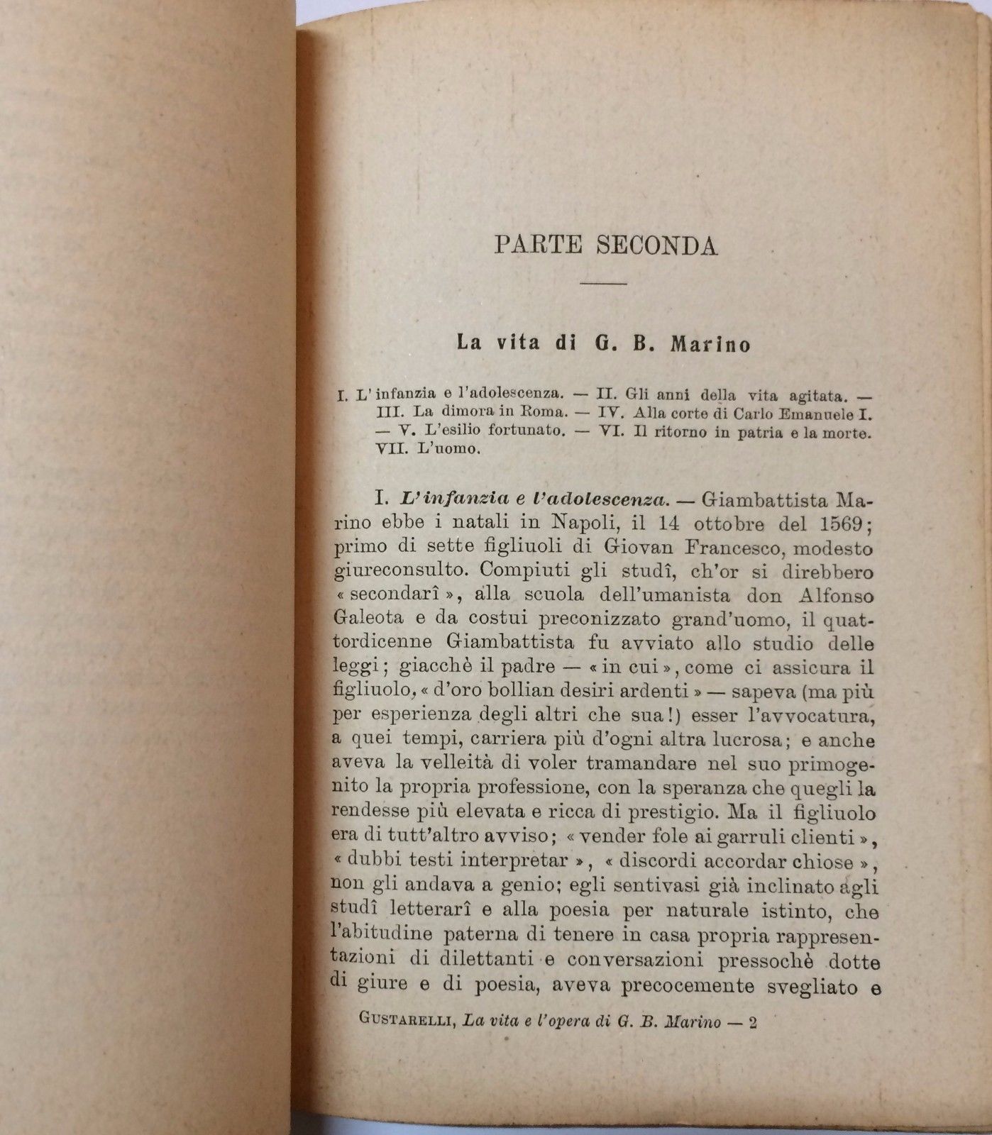 Biografia Di Giambattista Marino, Andrea Gustarelli, 1918, Livorno