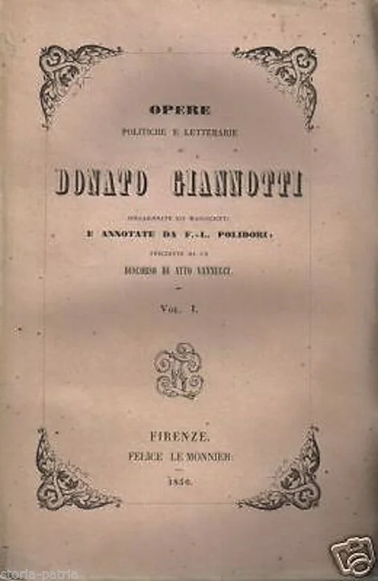 Giannotti, Political and Literary Works, Florence, Le Monnier, 1850