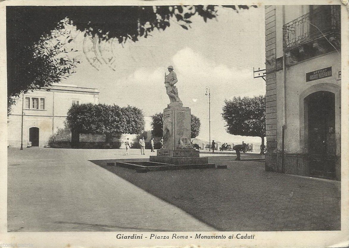 Cartolina Giardini Piazza Roma Monumento Ai Caduti 1951 Affrancata