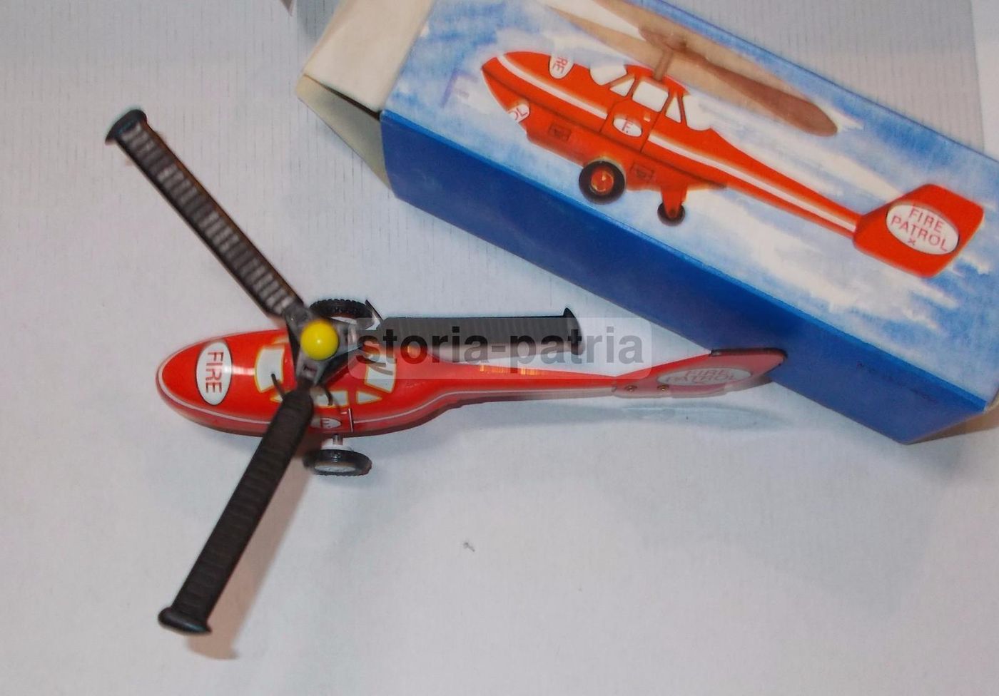 Elicottero Giocattolo Pompieri Vigili Del Fuoco Vintage Metallo