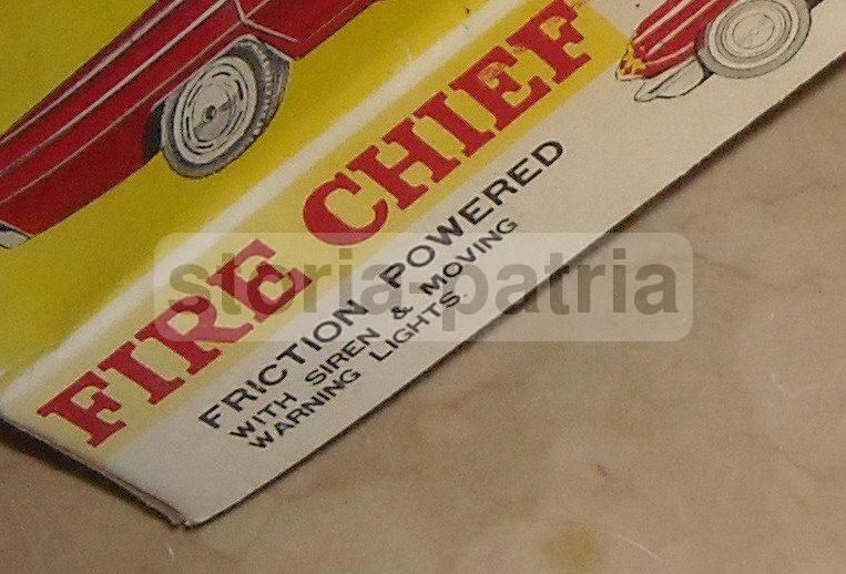 Automobilina Vigili Del Fuoco Vintage Anni '60 Made In Korea Latta