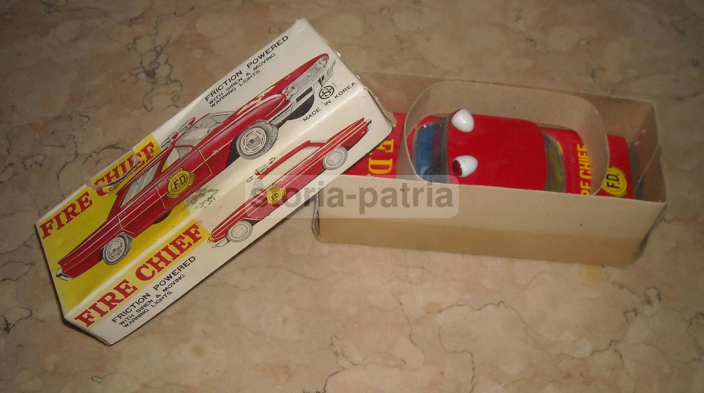 Automobilina Vigili Del Fuoco Vintage Anni '60 Made In Korea Latta