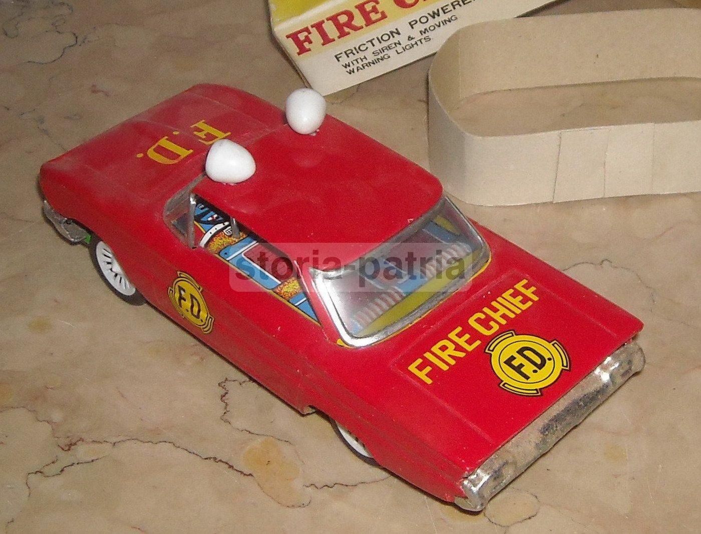 Automobilina Vigili Del Fuoco Vintage Anni '60 Made In Korea Latta