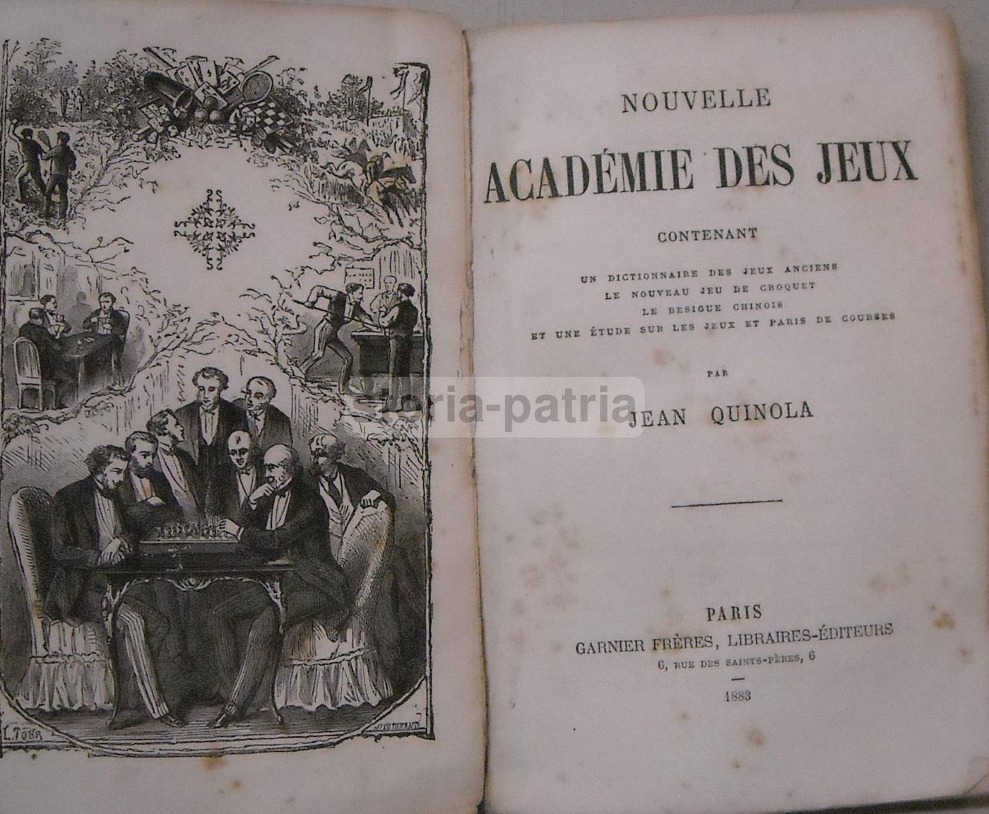Nouvelle Académie Des Jeux 1883. Manuale Antico Illustrato Sui Giochi