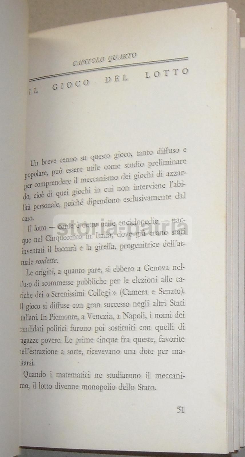 Giochi Di Azzardo E Leggi Del Caso Di Ugo Maraldi, Bompiani 1953