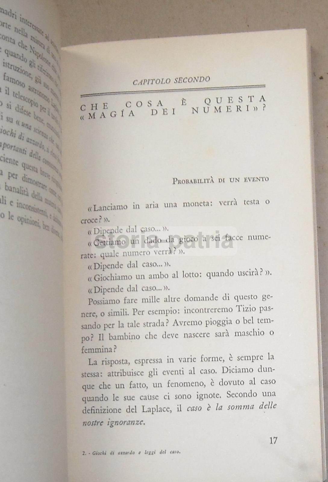 Giochi Di Azzardo E Leggi Del Caso Di Ugo Maraldi, Bompiani 1953
