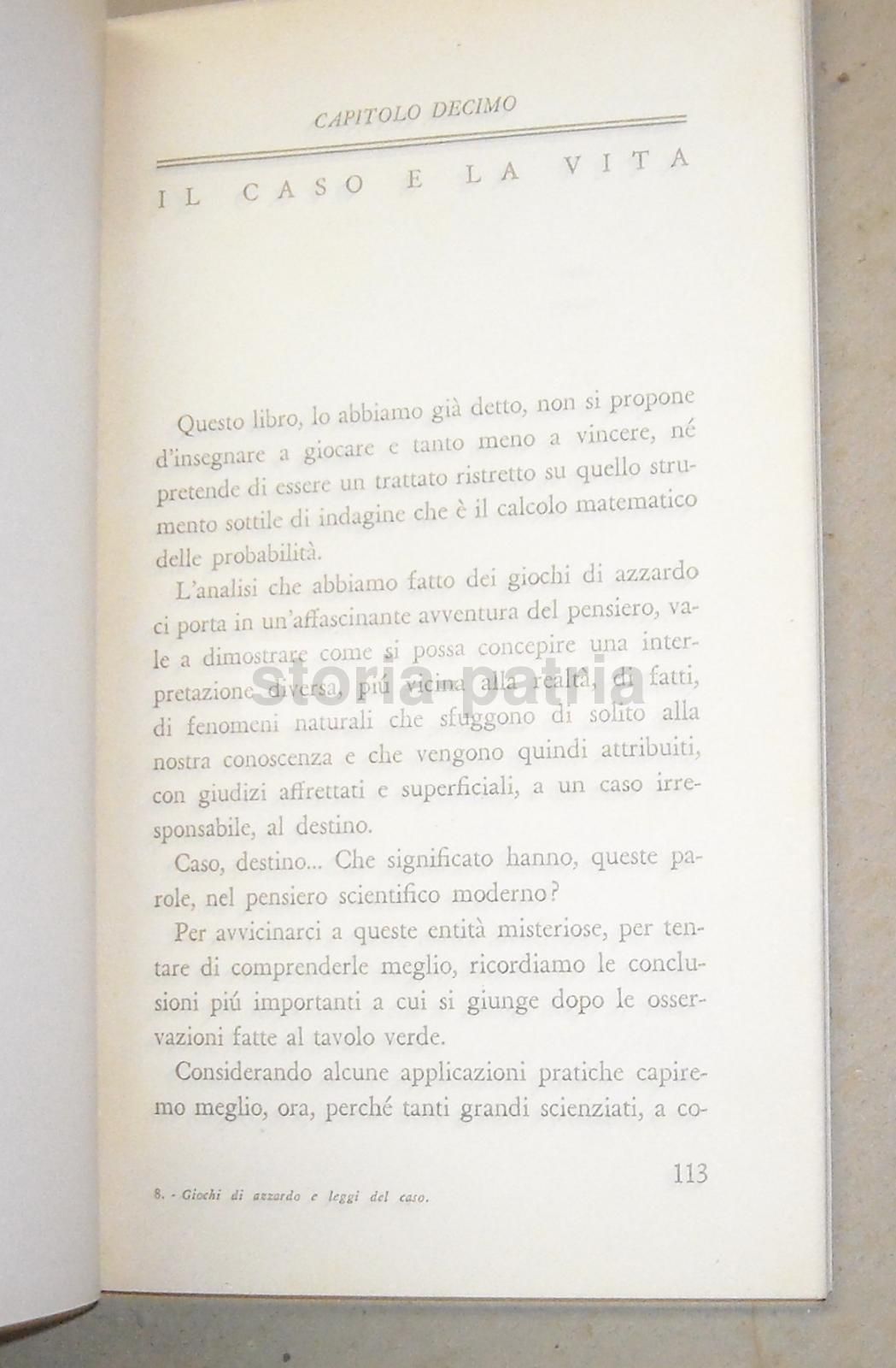 Giochi Di Azzardo E Leggi Del Caso Di Ugo Maraldi, Bompiani 1953