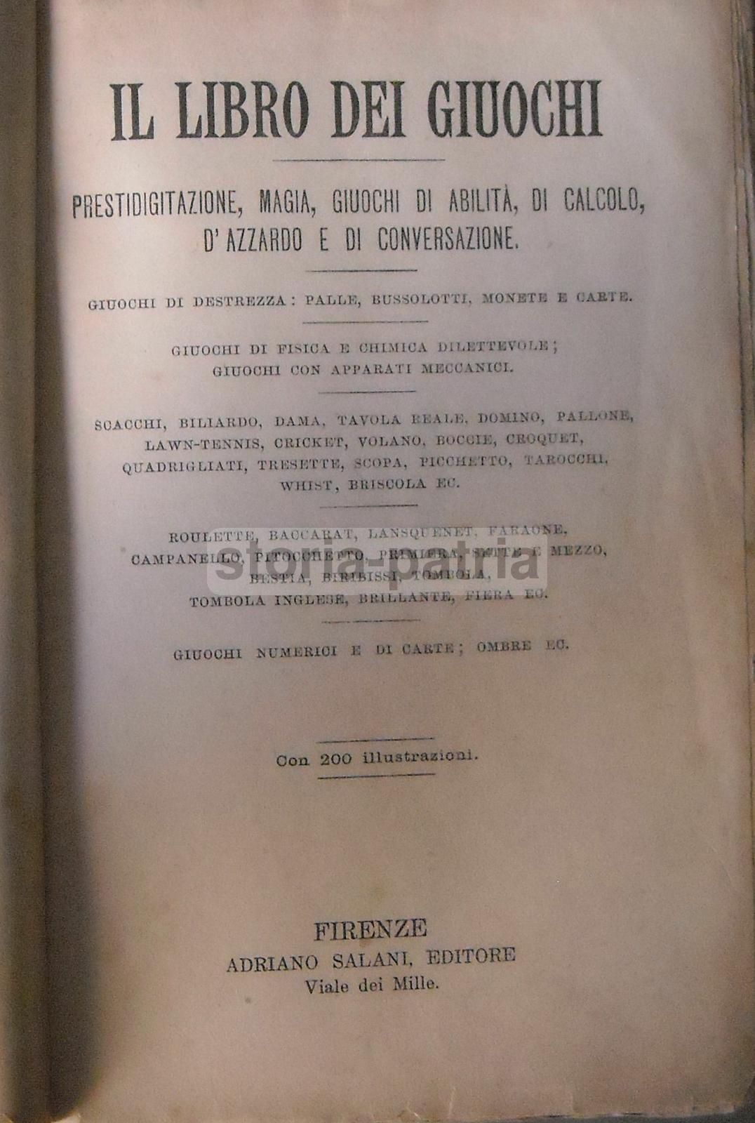 Il Libro Dei Giuochi: Prestidigitazione, Magia E Giochi Di Abilità (Salani, 1926)