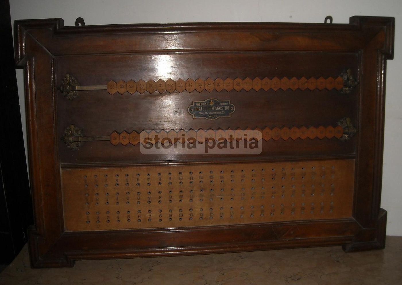 Segnapunti Antico Biliardo Deagostini Torino Fine '800 Primi '900