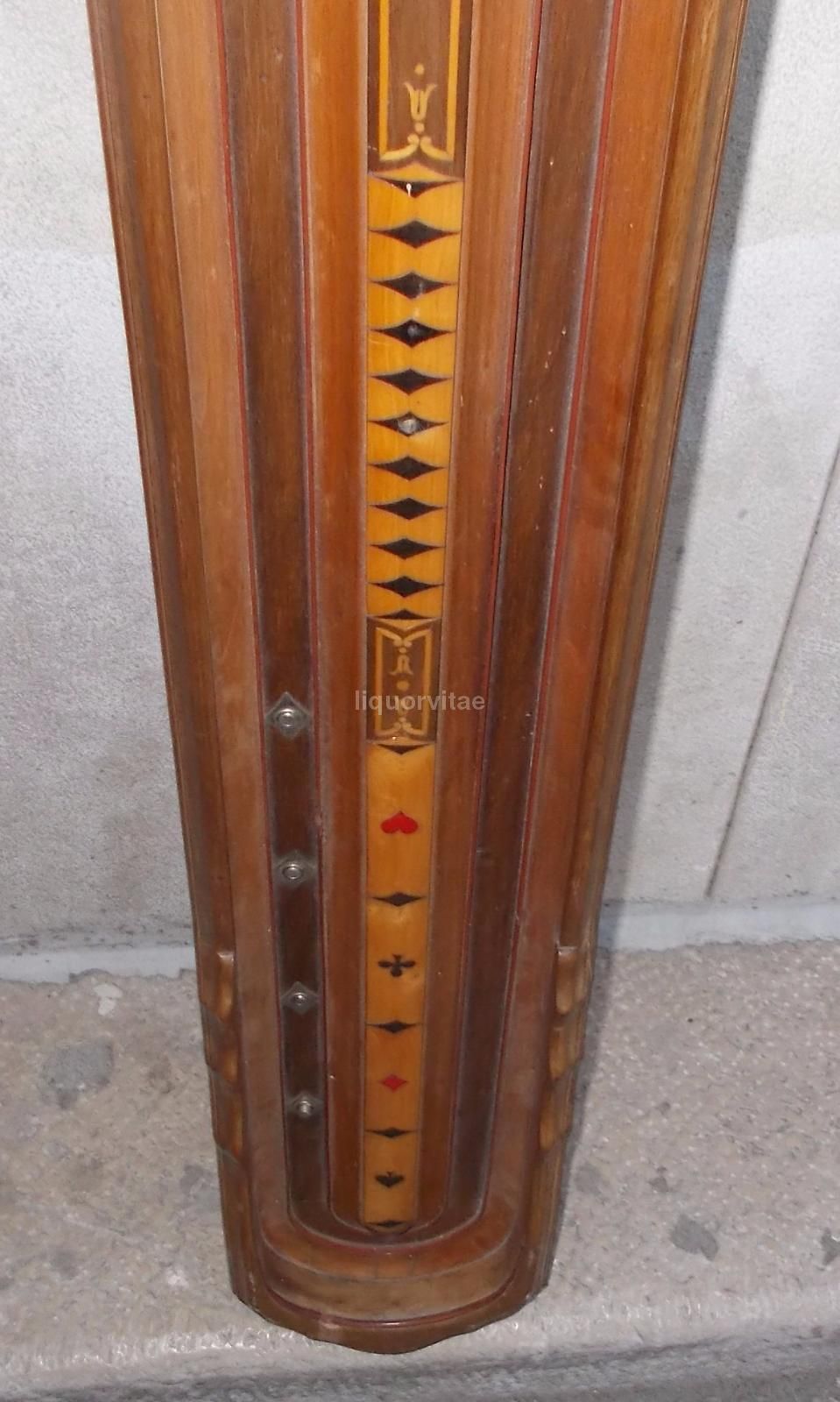 Gioco Da Tavolo Antico In Legno Intarsiato, Epoca '900, 230 Cm
