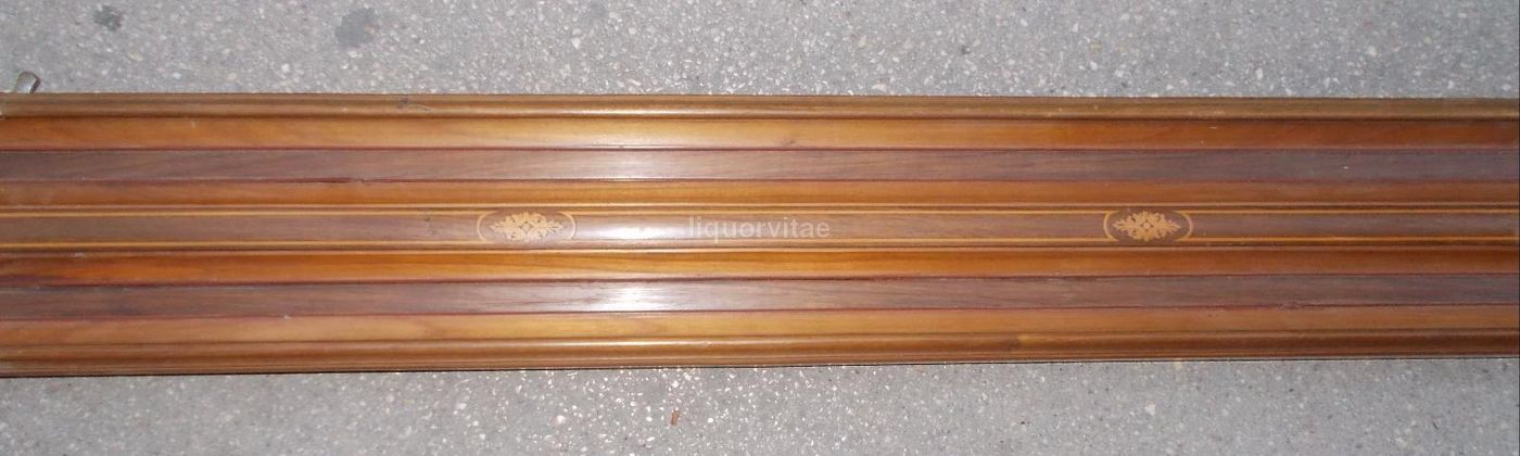 Gioco Da Tavolo Antico In Legno Intarsiato, Epoca '900, 230 Cm