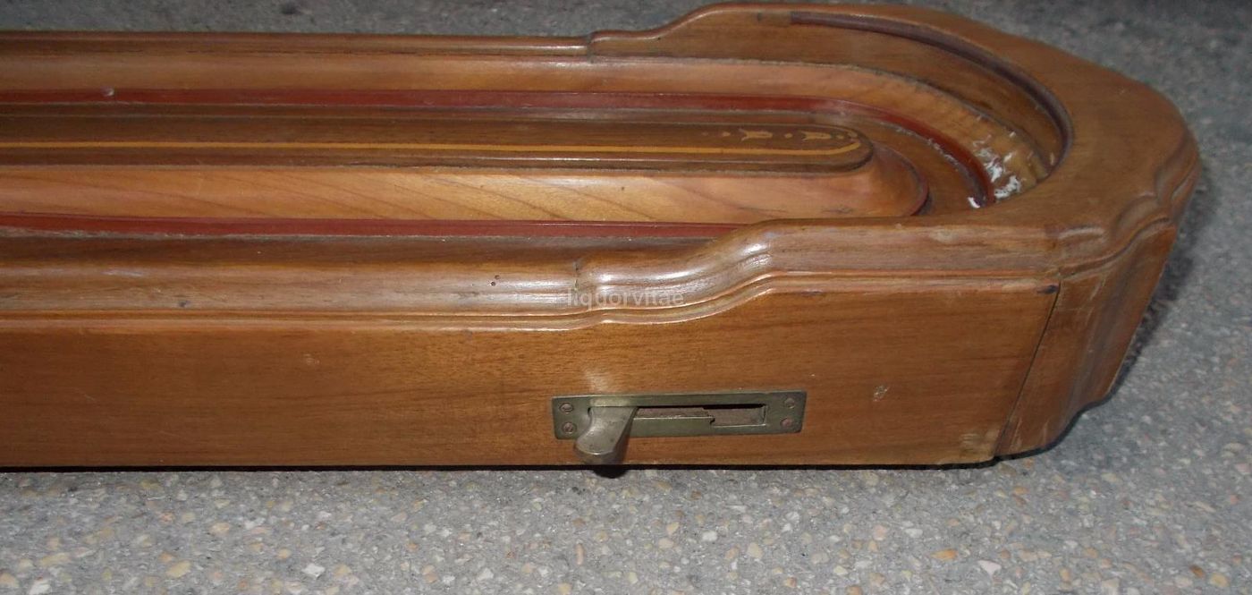 Gioco Da Tavolo Antico In Legno Intarsiato, Epoca '900, 230 Cm