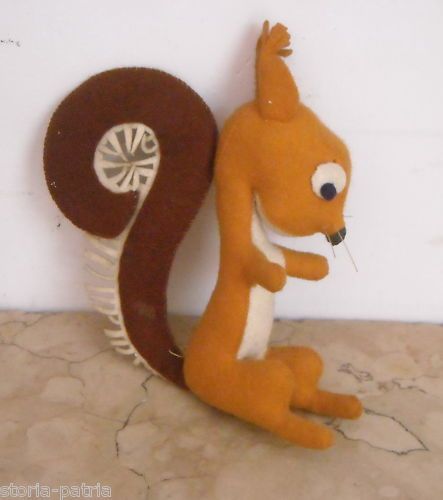 Pupazzo Scoiattolo In Pannolenci Anni '50