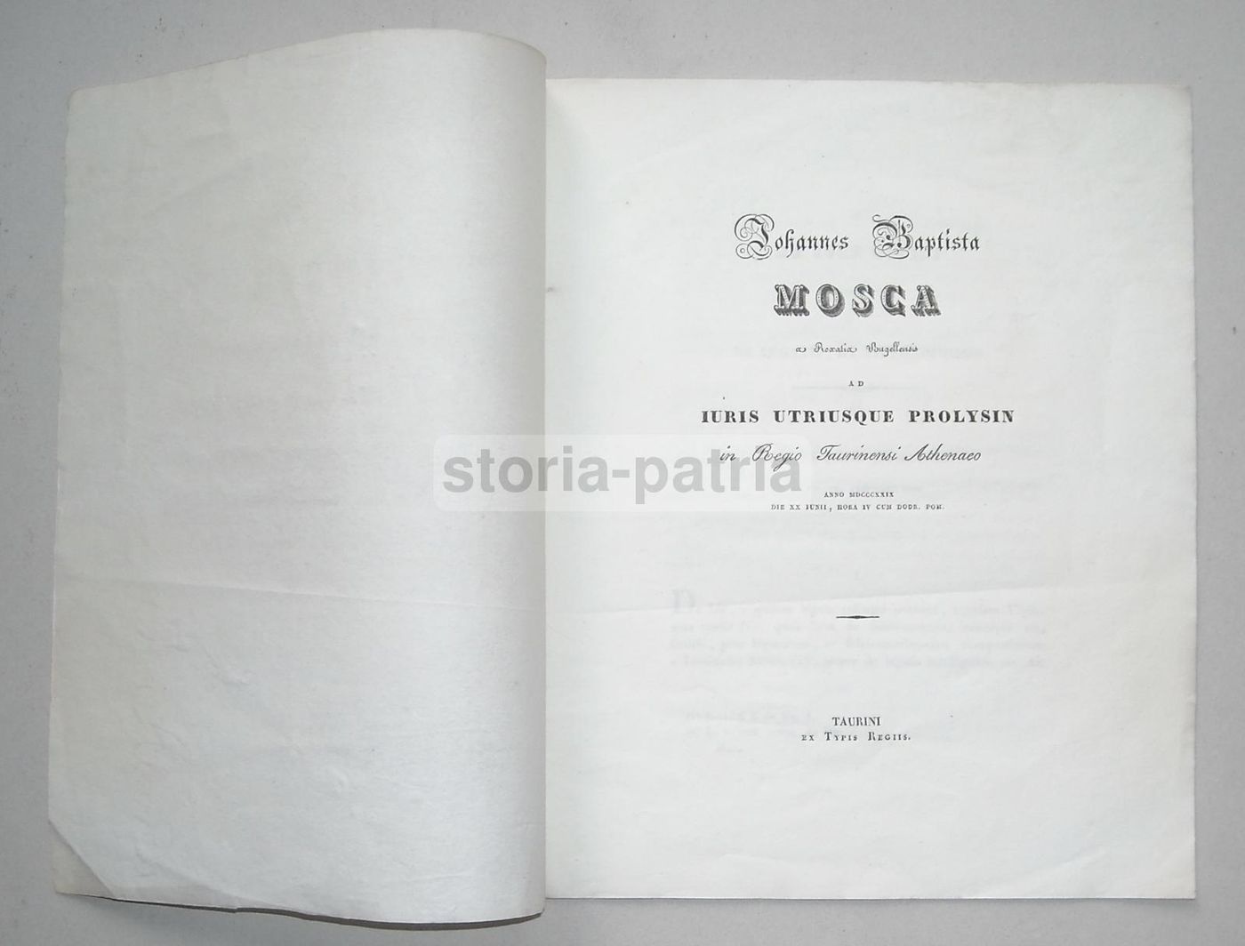 Mosca Giovan Battista: Jure Civili, 1829, Ateneo Torino, Edizione Rara