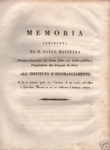 Memoria Carlo Marsella: Controversia Lanificio di Sora e Fiume Liri, Xix Secolo