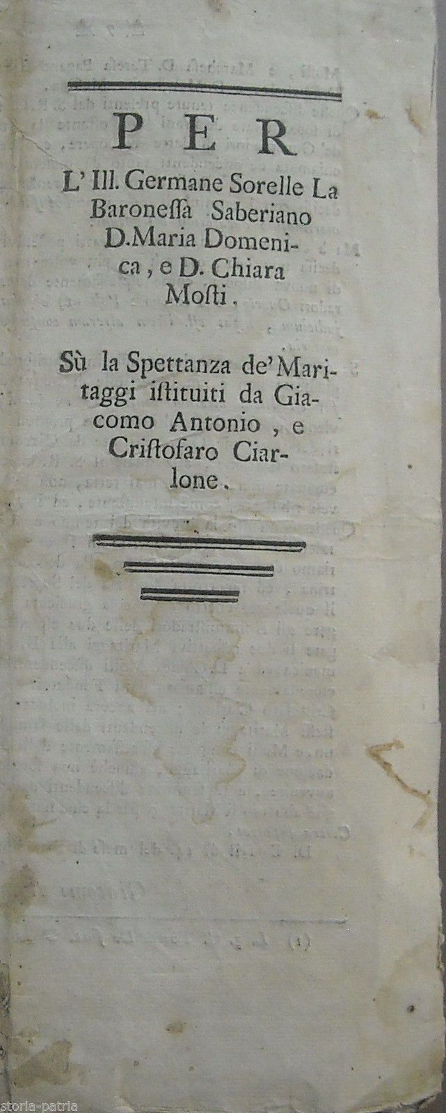 Controversia Giuridica Nobiltà Napoletana Maritaggi 1785 Merenda