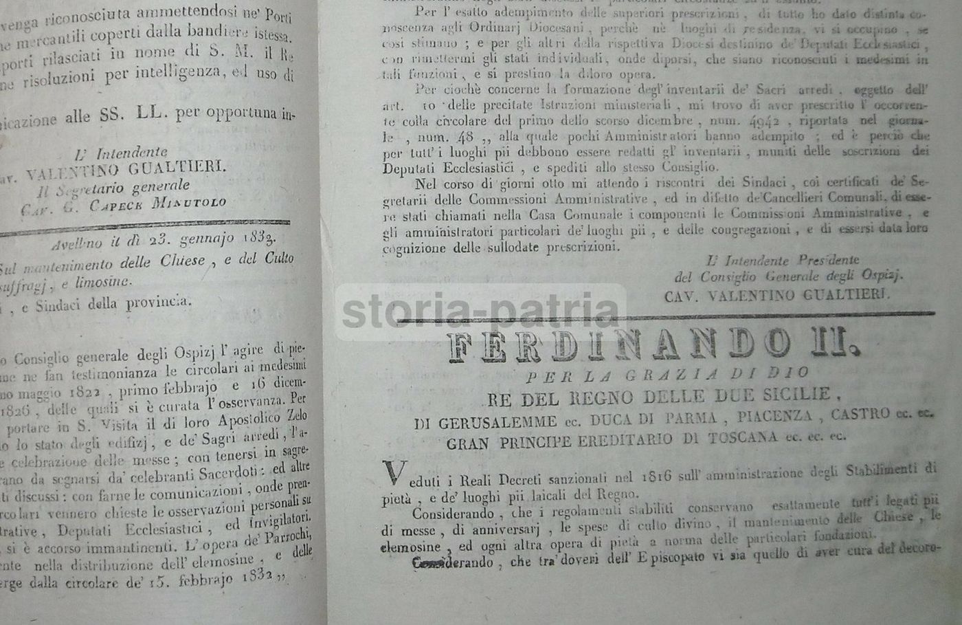 Giornale Dell'Intendenza Del Principato Ulteriore, Anno 1833, N. 1