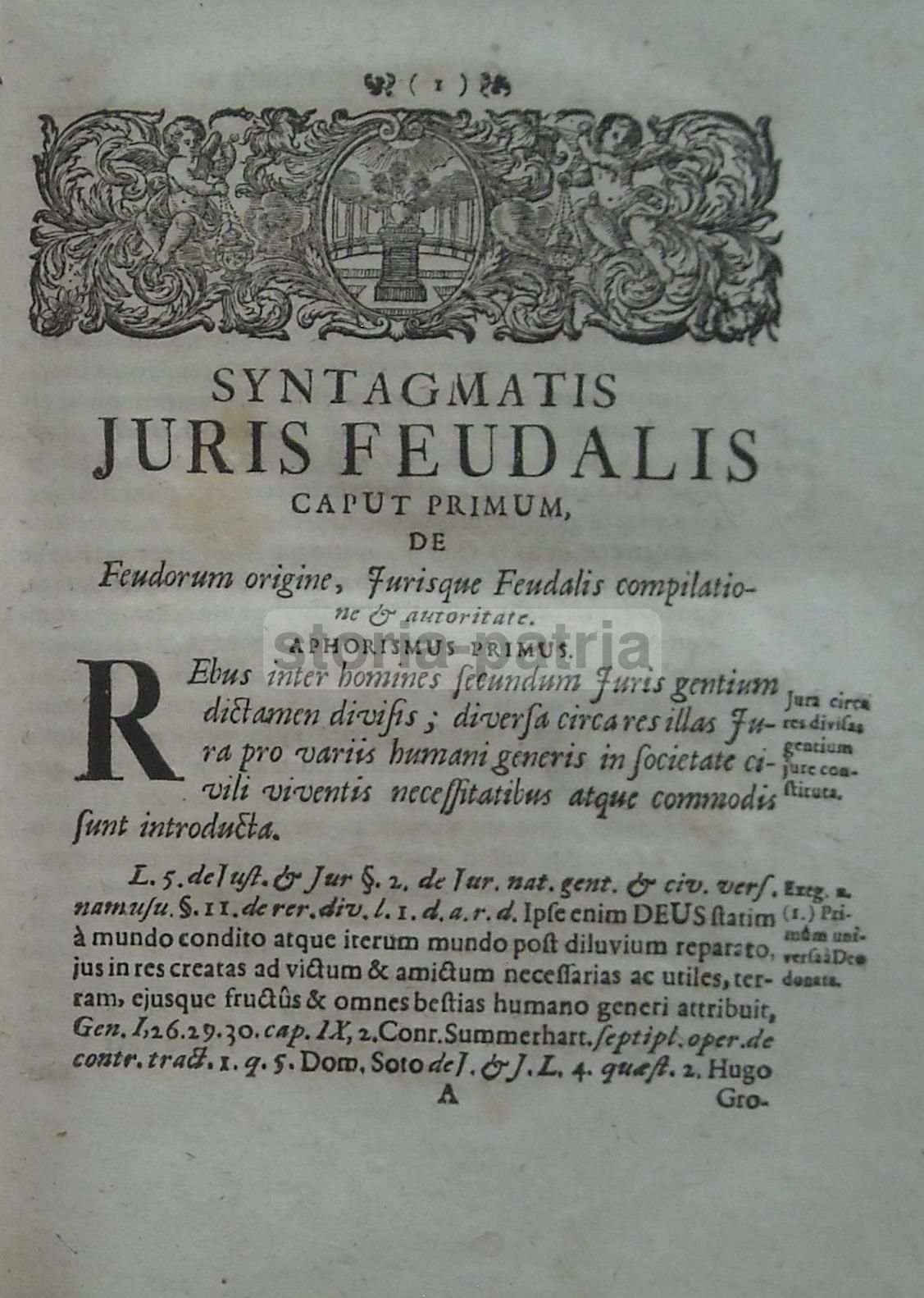 Syntagma Juris Feudalis, Georg Adam Struve, 1726   Rara Edizione Di Diritto Feudale